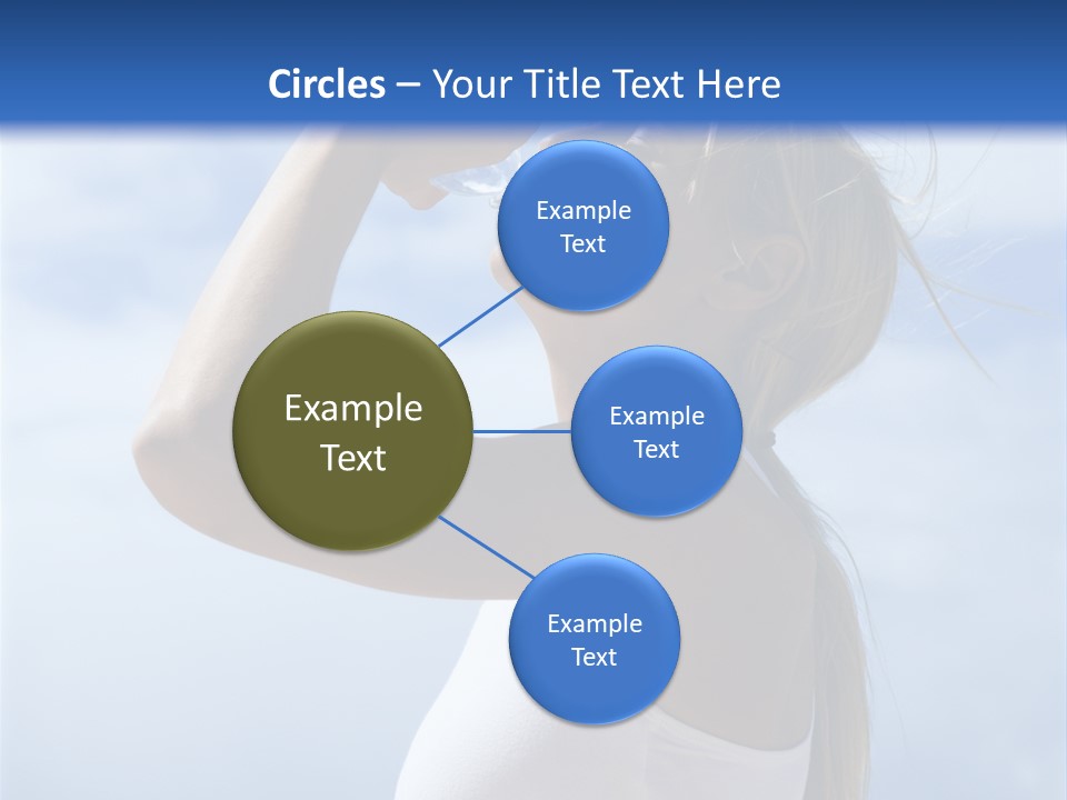 Caucasian Young  Woman Drinking Water On Beach. PowerPoint Template