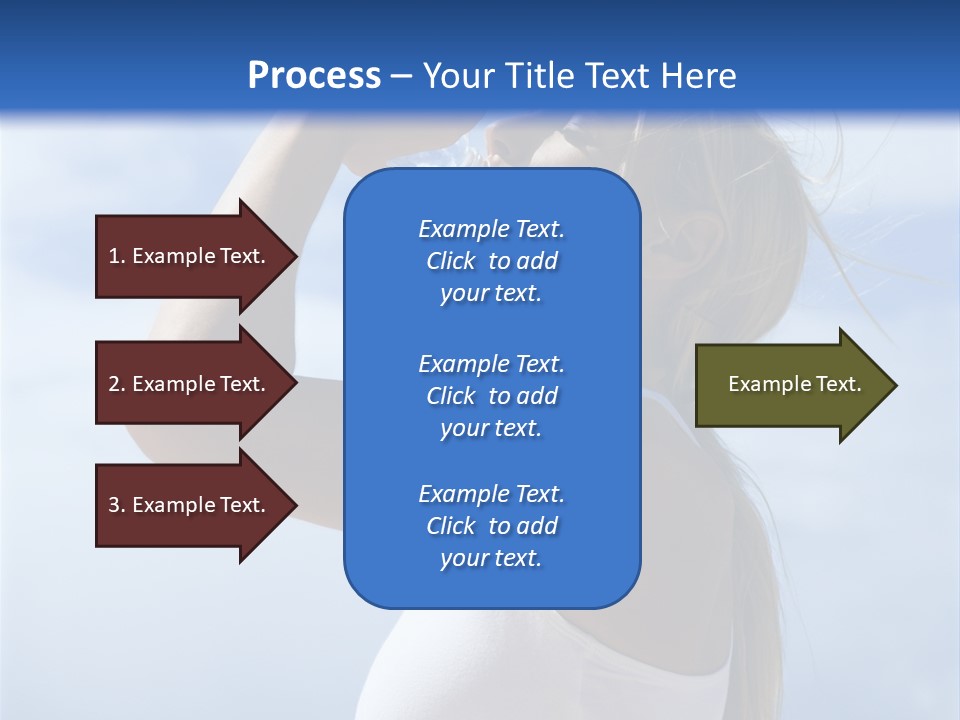 Caucasian Young  Woman Drinking Water On Beach. PowerPoint Template