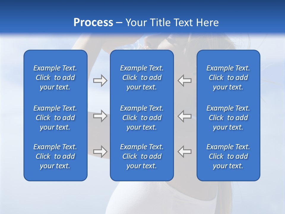 Caucasian Young  Woman Drinking Water On Beach. PowerPoint Template