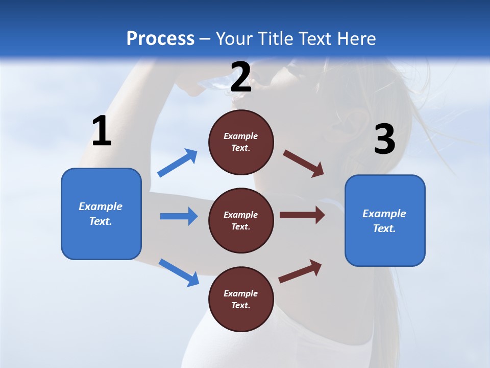 Caucasian Young  Woman Drinking Water On Beach. PowerPoint Template