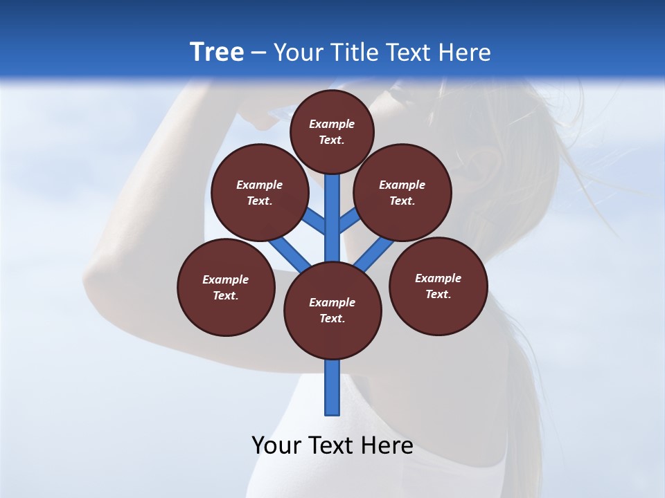 Caucasian Young  Woman Drinking Water On Beach. PowerPoint Template