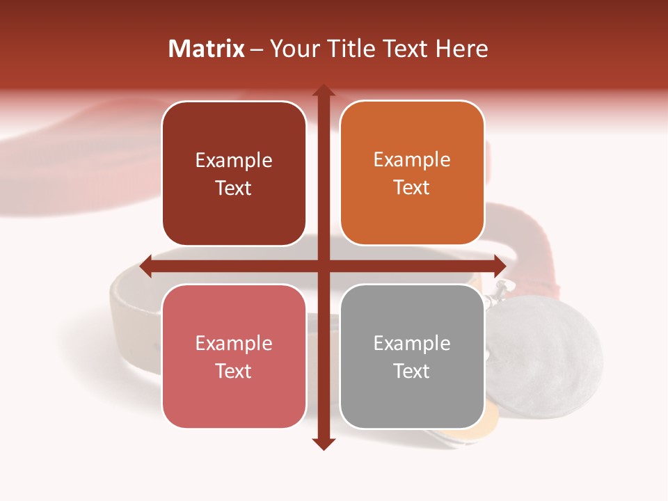 Leather Dog Colar With Registration Tags And Red Leash Attached. Isolated On White Background PowerPoint Template