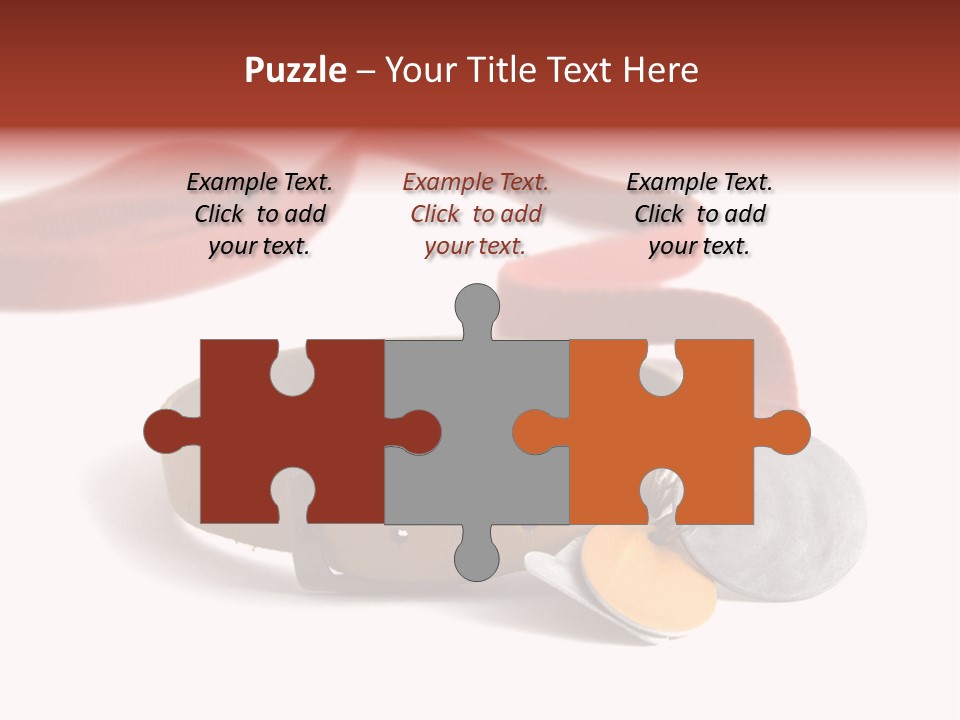 Leather Dog Colar With Registration Tags And Red Leash Attached. Isolated On White Background PowerPoint Template