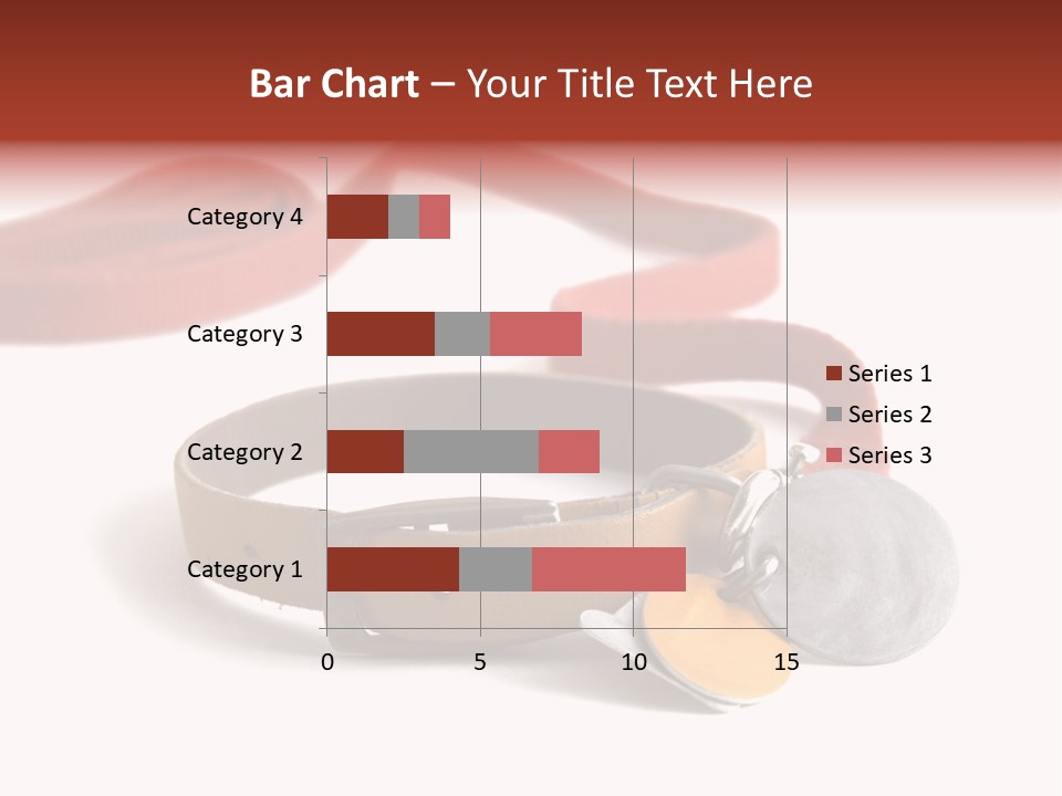 Leather Dog Colar With Registration Tags And Red Leash Attached. Isolated On White Background PowerPoint Template