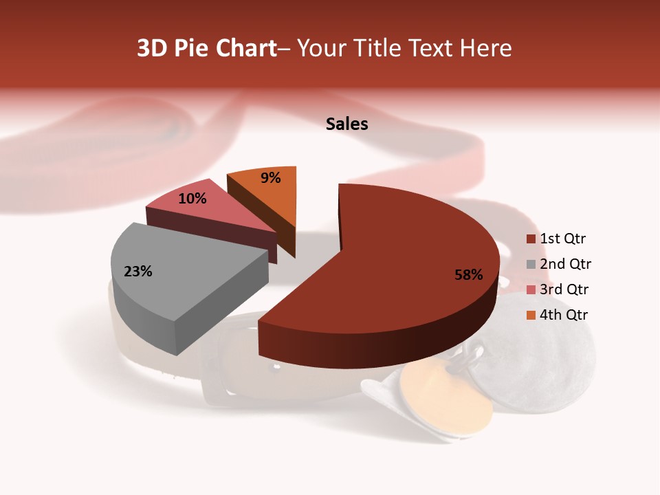 Leather Dog Colar With Registration Tags And Red Leash Attached. Isolated On White Background PowerPoint Template