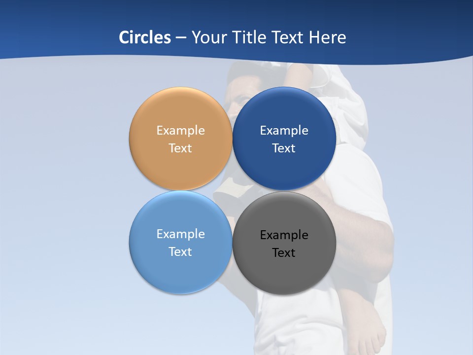 Caucasian Father With Pre-Teen On Shoulders On Beach. PowerPoint Template