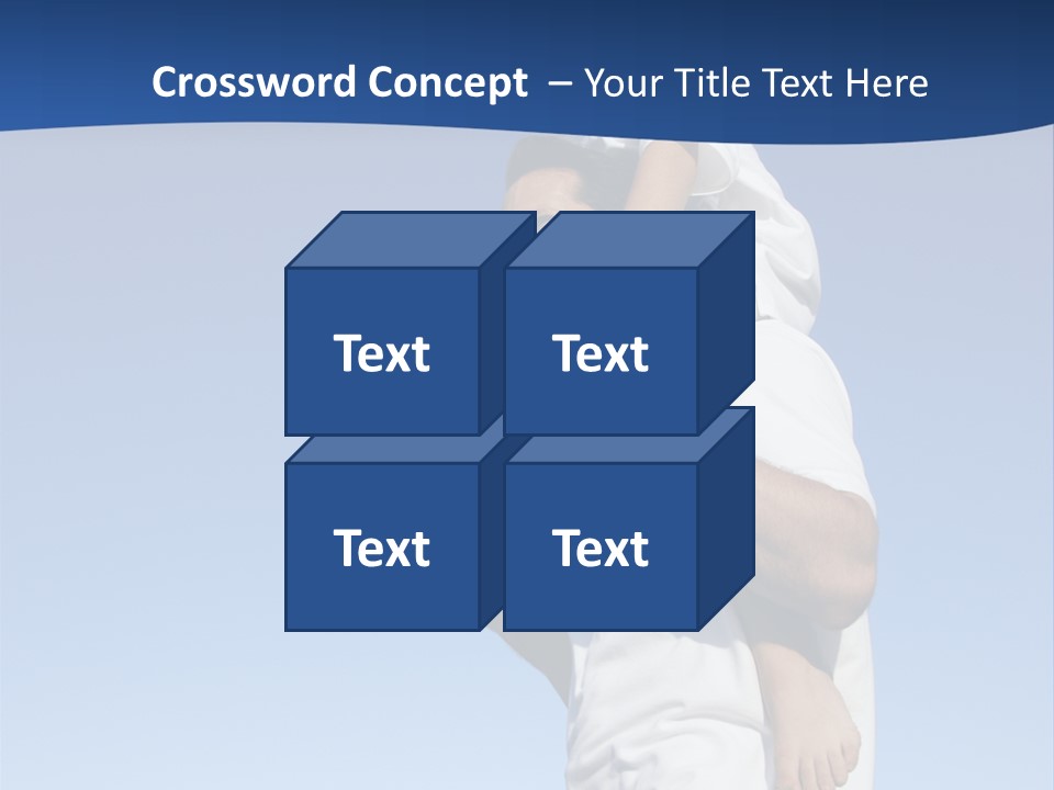 Caucasian Father With Pre-Teen On Shoulders On Beach. PowerPoint Template