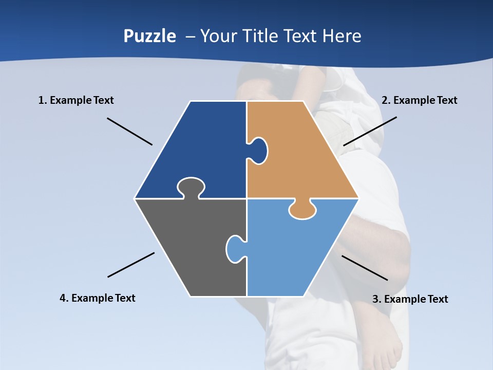 Caucasian Father With Pre-Teen On Shoulders On Beach. PowerPoint Template