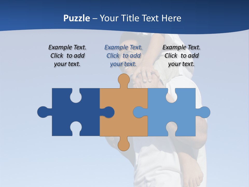 Caucasian Father With Pre-Teen On Shoulders On Beach. PowerPoint Template