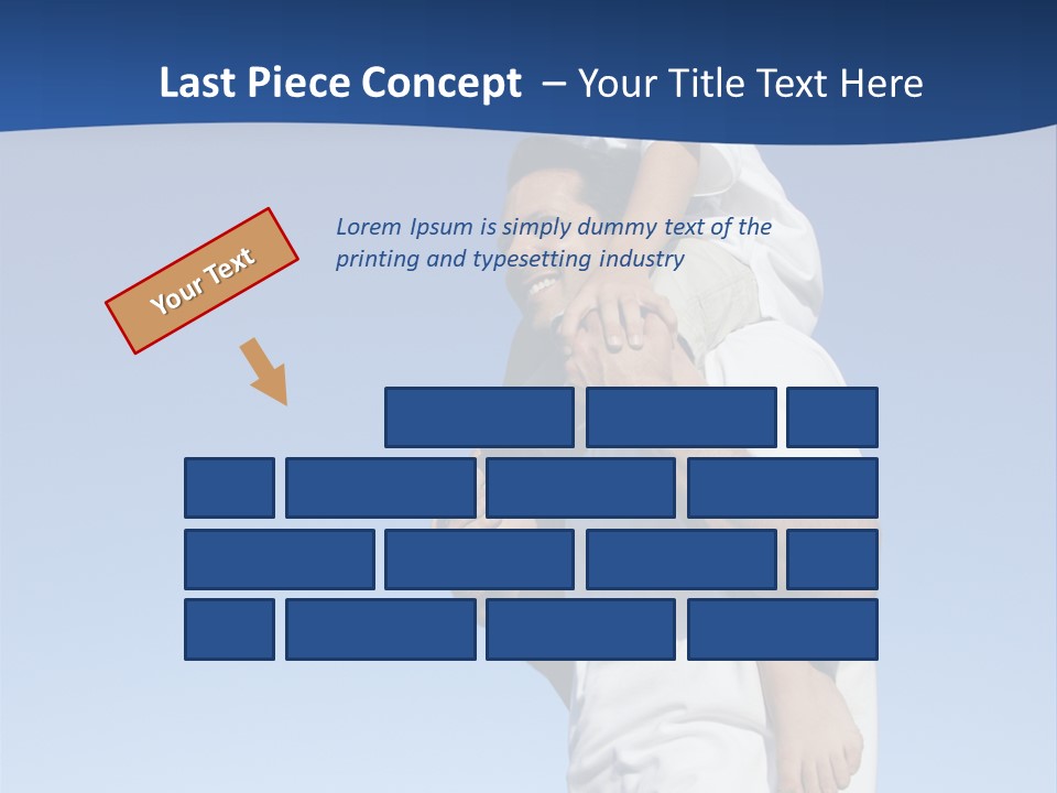 Caucasian Father With Pre-Teen On Shoulders On Beach. PowerPoint Template