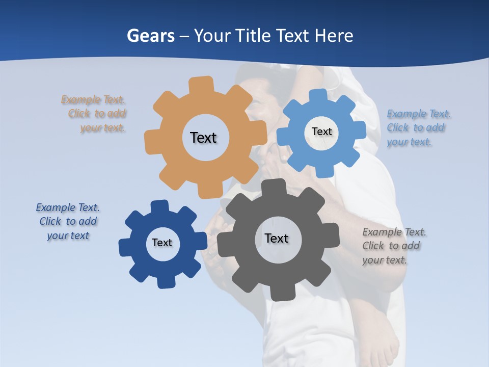 Caucasian Father With Pre-Teen On Shoulders On Beach. PowerPoint Template