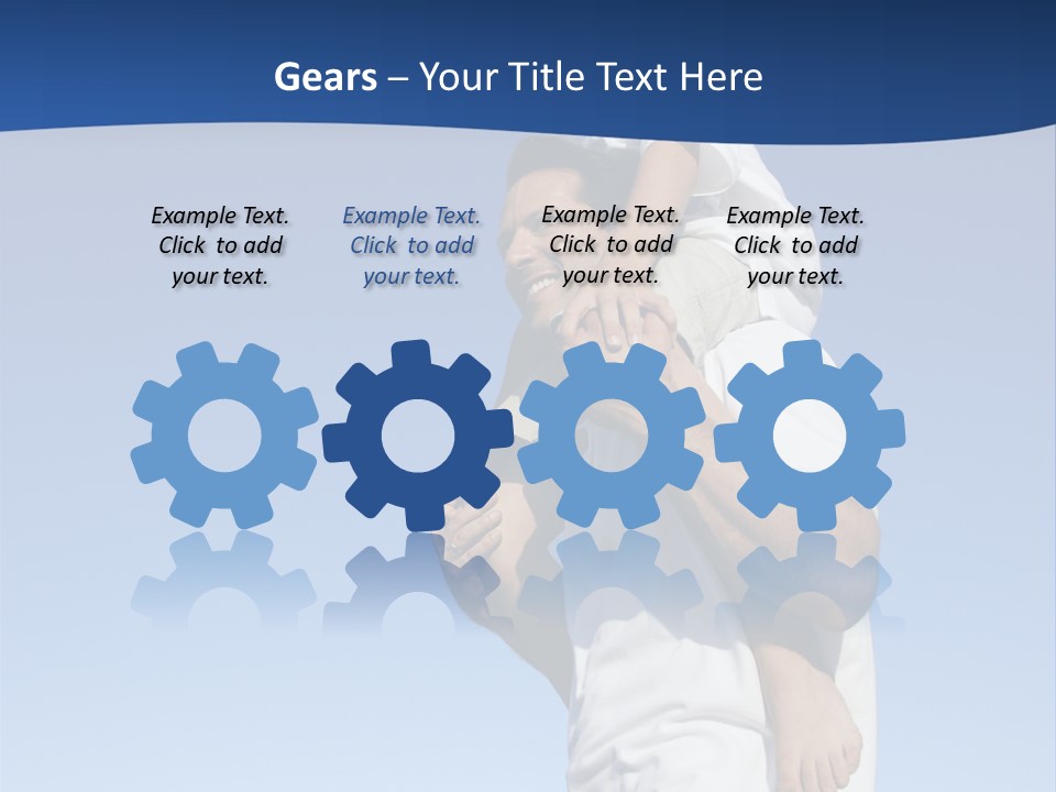 Caucasian Father With Pre-Teen On Shoulders On Beach. PowerPoint Template