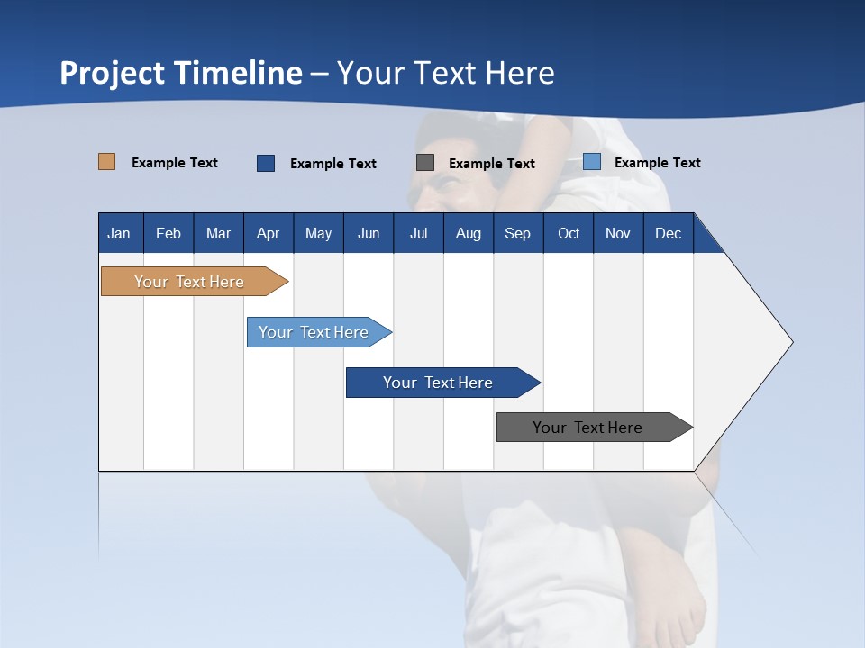Caucasian Father With Pre-Teen On Shoulders On Beach. PowerPoint Template