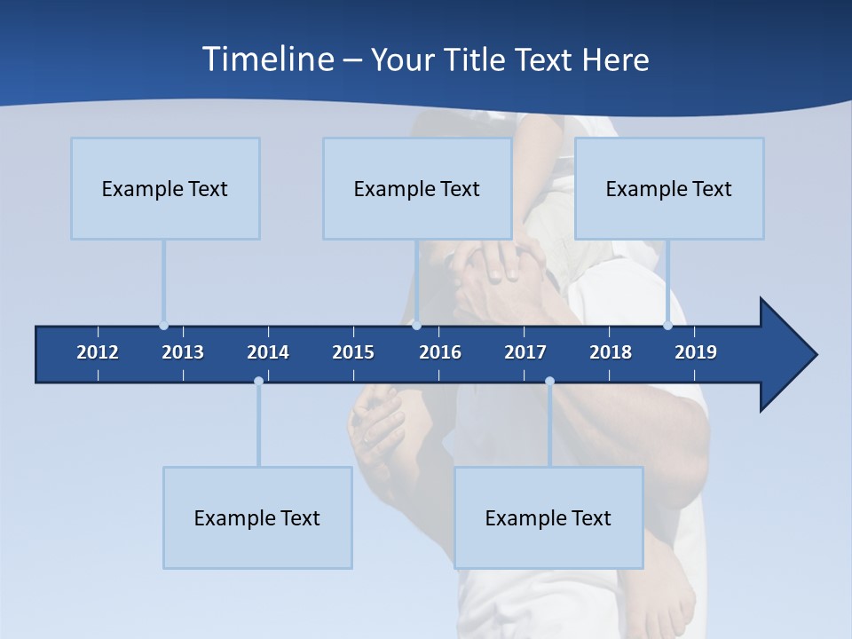 Caucasian Father With Pre-Teen On Shoulders On Beach. PowerPoint Template