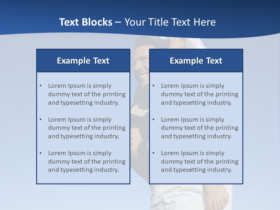 Caucasian Father With Pre-Teen On Shoulders On Beach. PowerPoint Template
