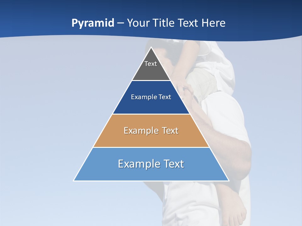 Caucasian Father With Pre-Teen On Shoulders On Beach. PowerPoint Template