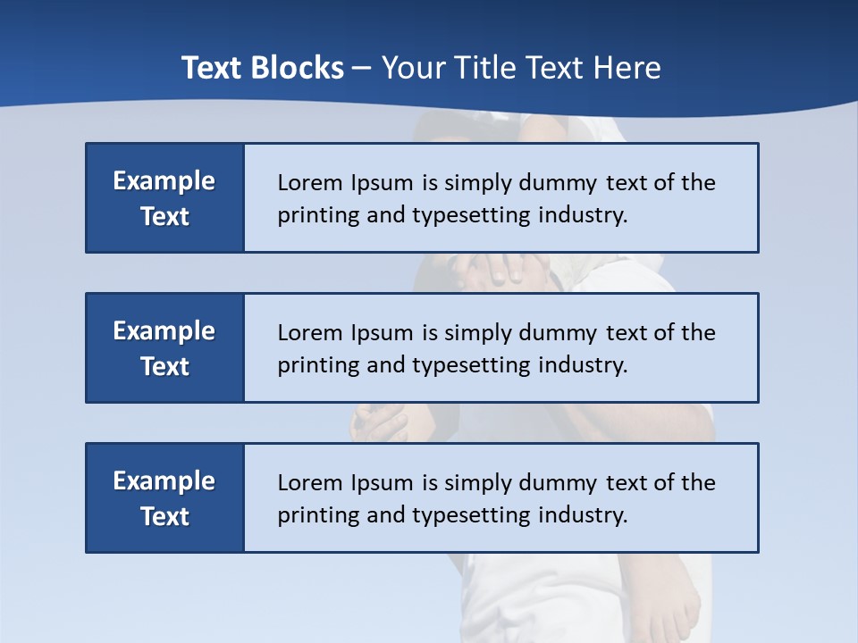 Caucasian Father With Pre-Teen On Shoulders On Beach. PowerPoint Template