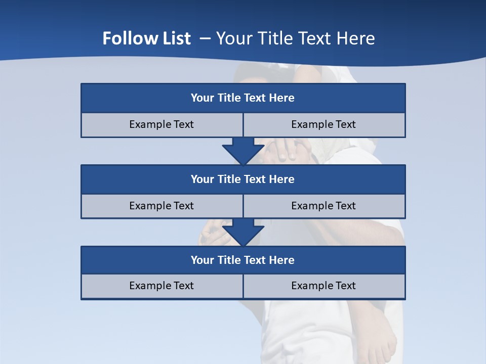 Caucasian Father With Pre-Teen On Shoulders On Beach. PowerPoint Template