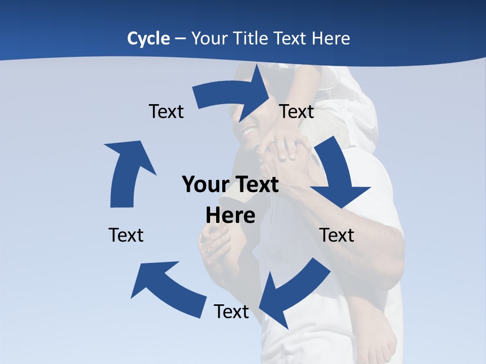 Caucasian Father With Pre-Teen On Shoulders On Beach. PowerPoint Template