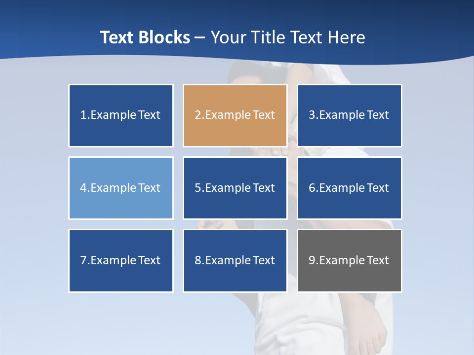 Caucasian Father With Pre-Teen On Shoulders On Beach. PowerPoint Template