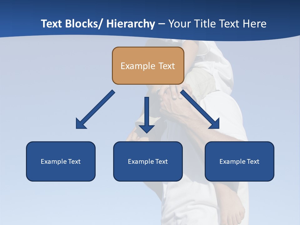 Caucasian Father With Pre-Teen On Shoulders On Beach. PowerPoint Template