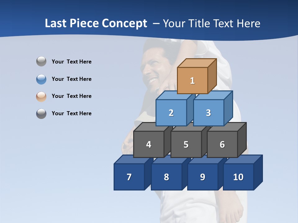 Caucasian Father With Pre-Teen On Shoulders On Beach. PowerPoint Template