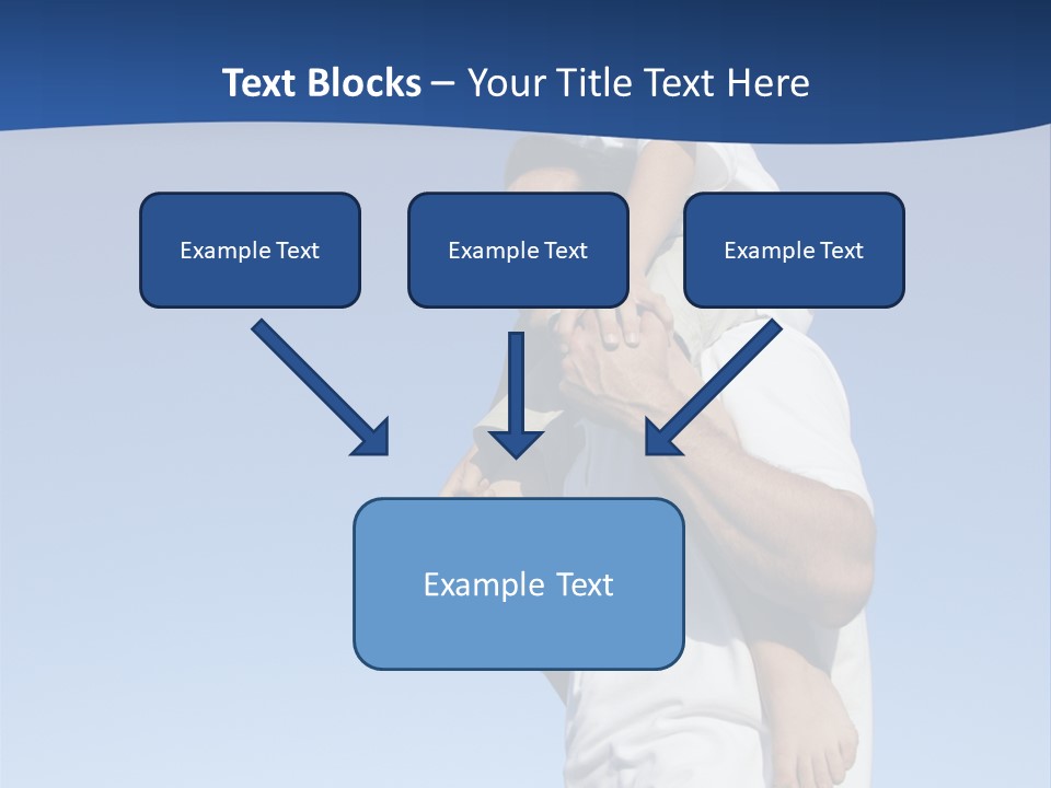 Caucasian Father With Pre-Teen On Shoulders On Beach. PowerPoint Template