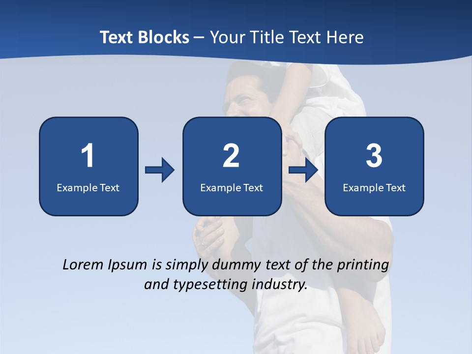 Caucasian Father With Pre-Teen On Shoulders On Beach. PowerPoint Template