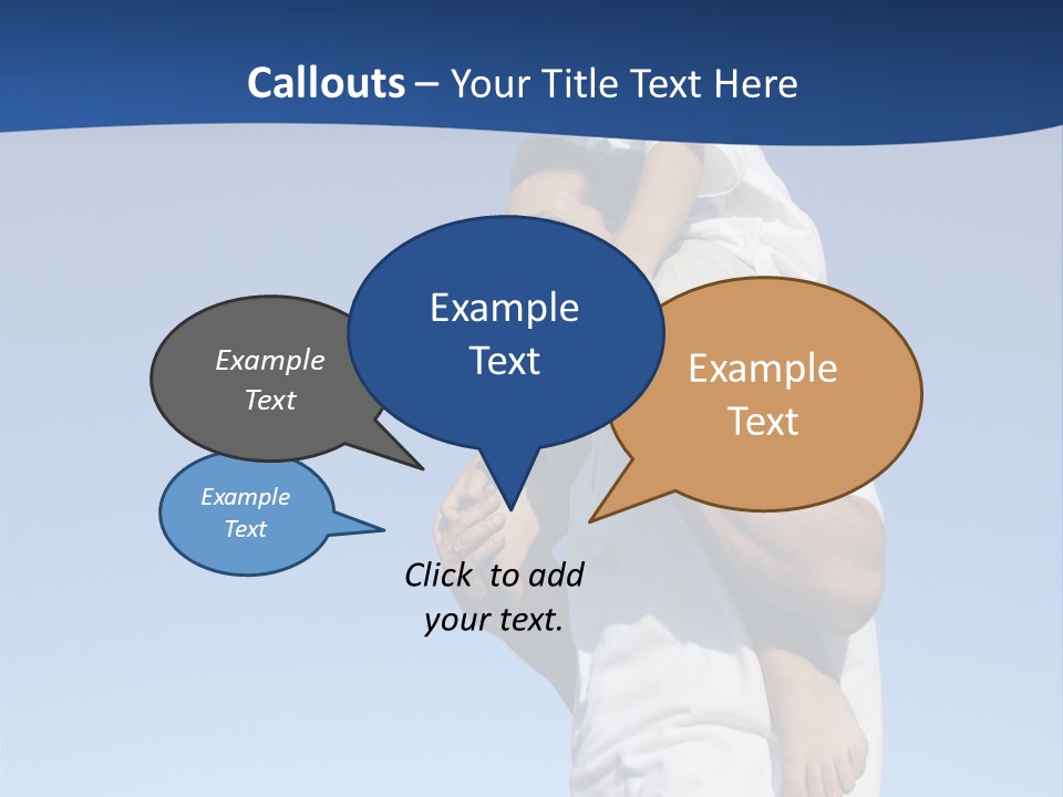 Caucasian Father With Pre-Teen On Shoulders On Beach. PowerPoint Template