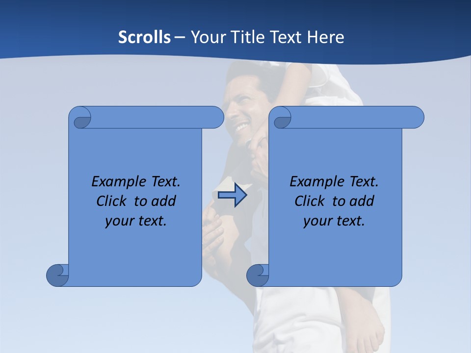 Caucasian Father With Pre-Teen On Shoulders On Beach. PowerPoint Template