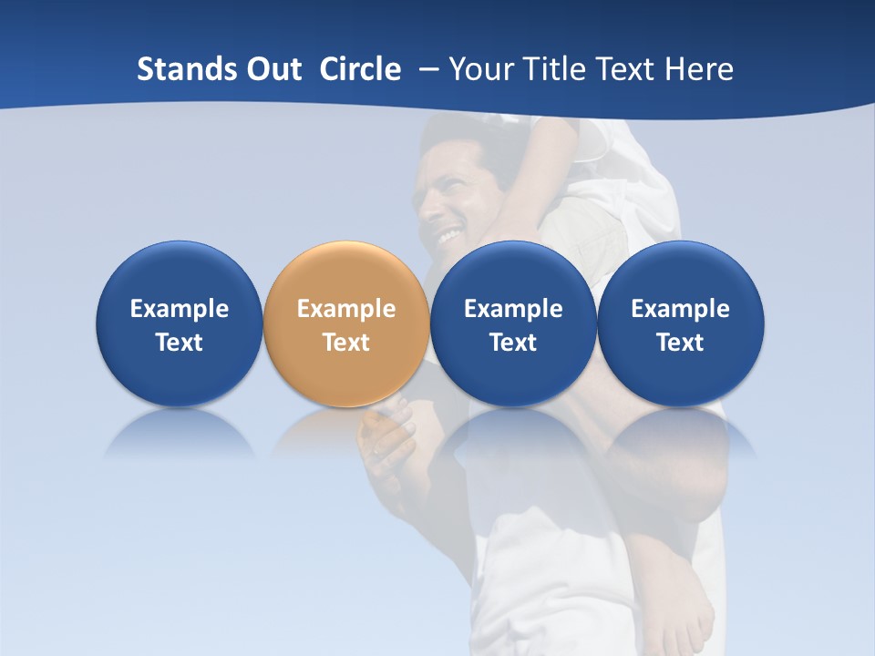 Caucasian Father With Pre-Teen On Shoulders On Beach. PowerPoint Template