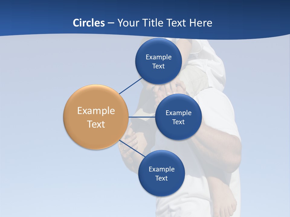 Caucasian Father With Pre-Teen On Shoulders On Beach. PowerPoint Template