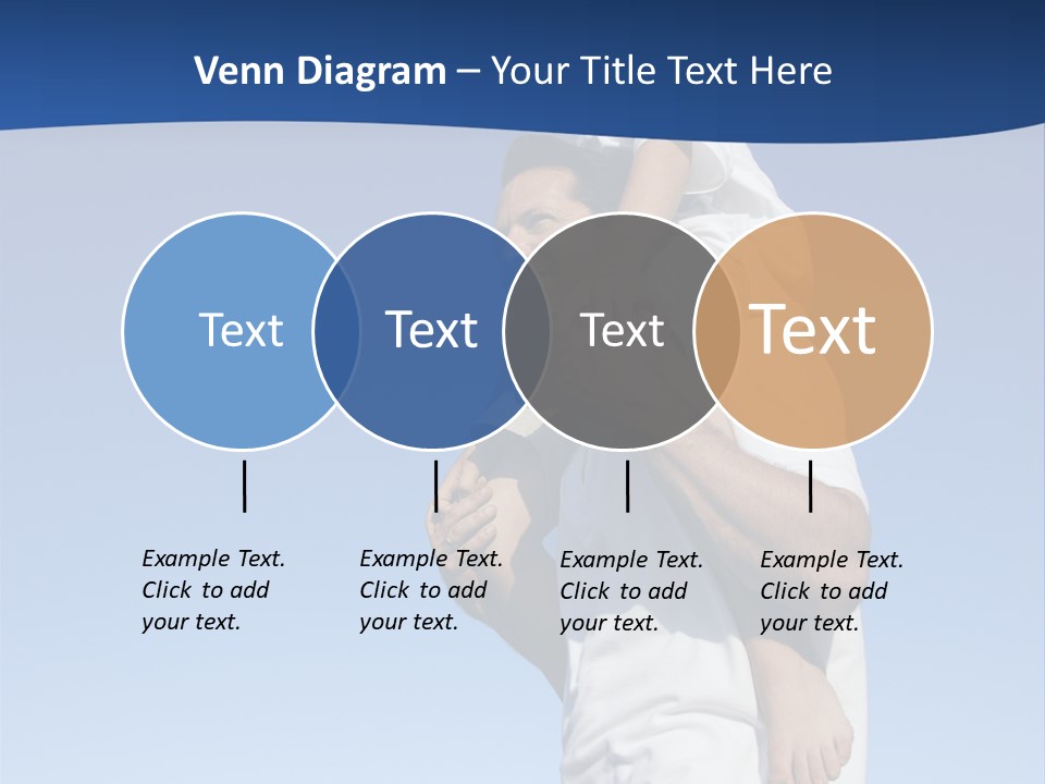 Caucasian Father With Pre-Teen On Shoulders On Beach. PowerPoint Template