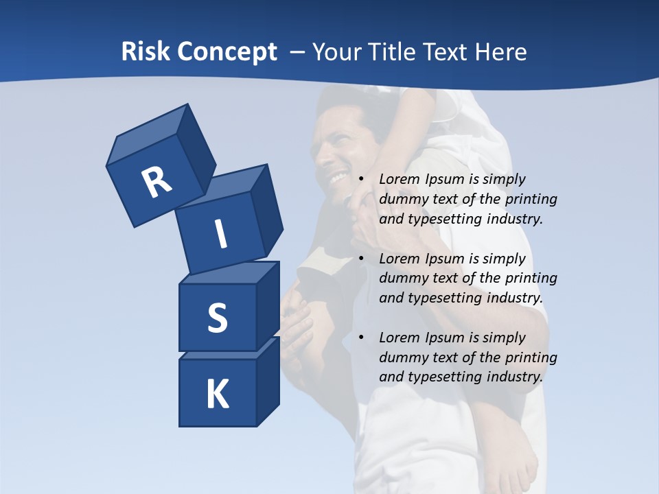 Caucasian Father With Pre-Teen On Shoulders On Beach. PowerPoint Template