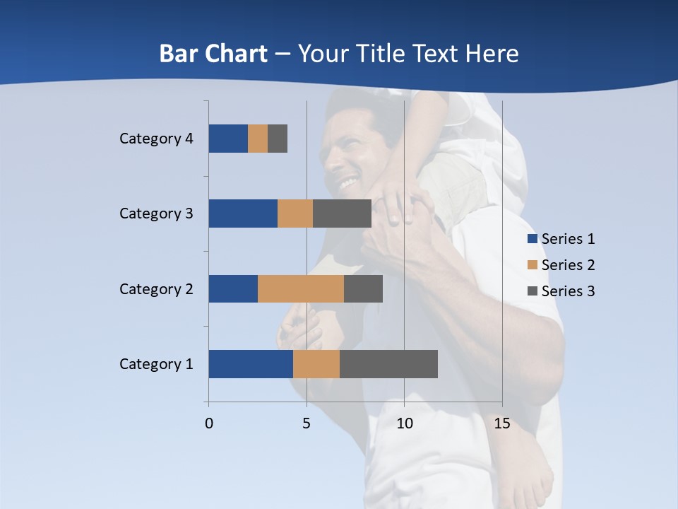 Caucasian Father With Pre-Teen On Shoulders On Beach. PowerPoint Template