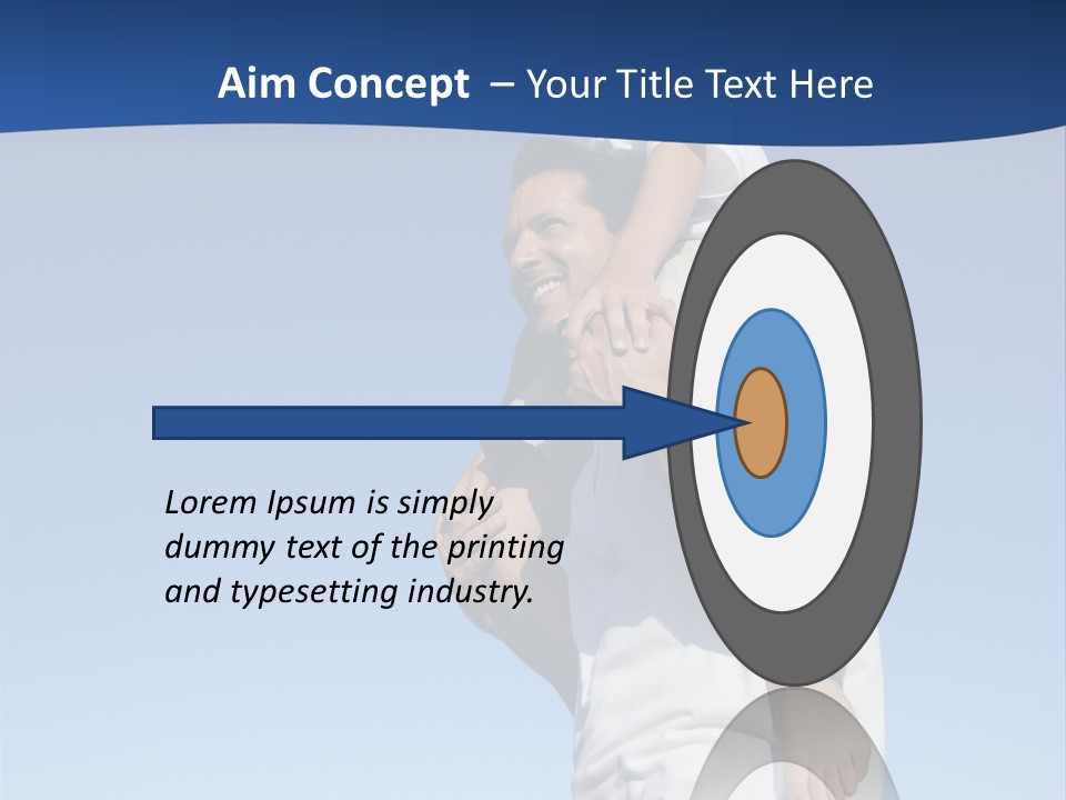 Caucasian Father With Pre-Teen On Shoulders On Beach. PowerPoint Template