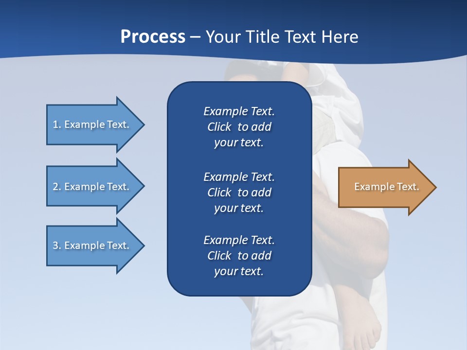 Caucasian Father With Pre-Teen On Shoulders On Beach. PowerPoint Template