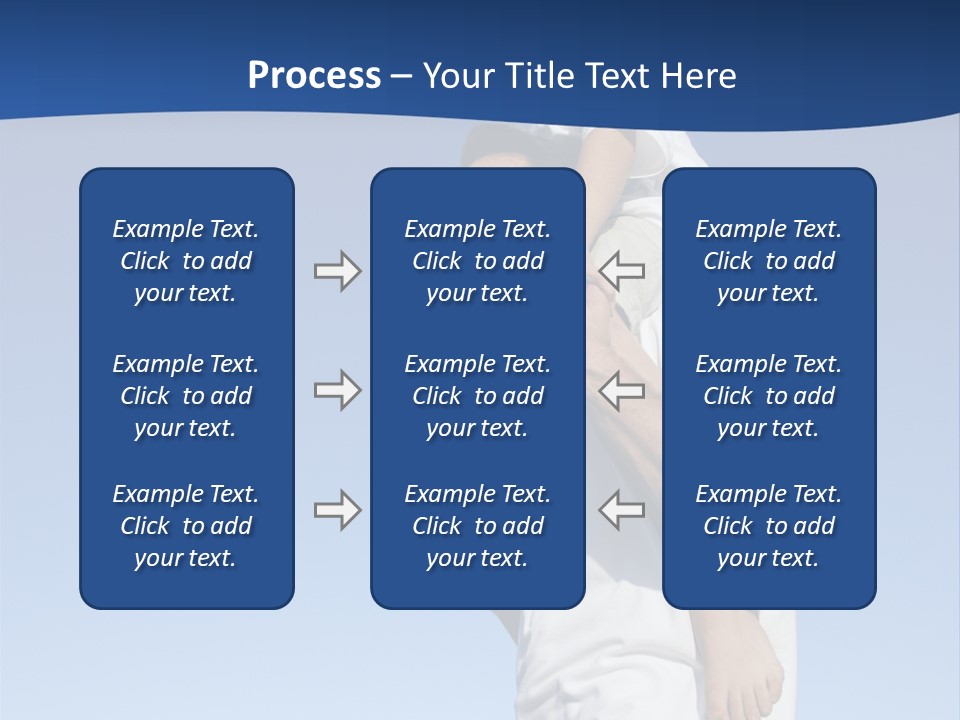 Caucasian Father With Pre-Teen On Shoulders On Beach. PowerPoint Template