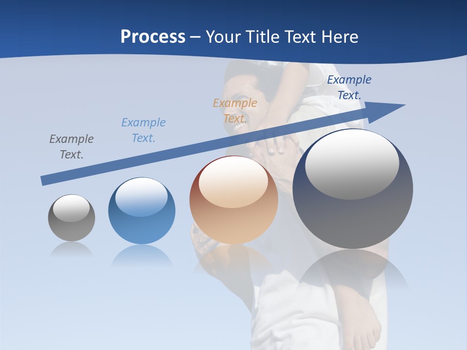 Caucasian Father With Pre-Teen On Shoulders On Beach. PowerPoint Template