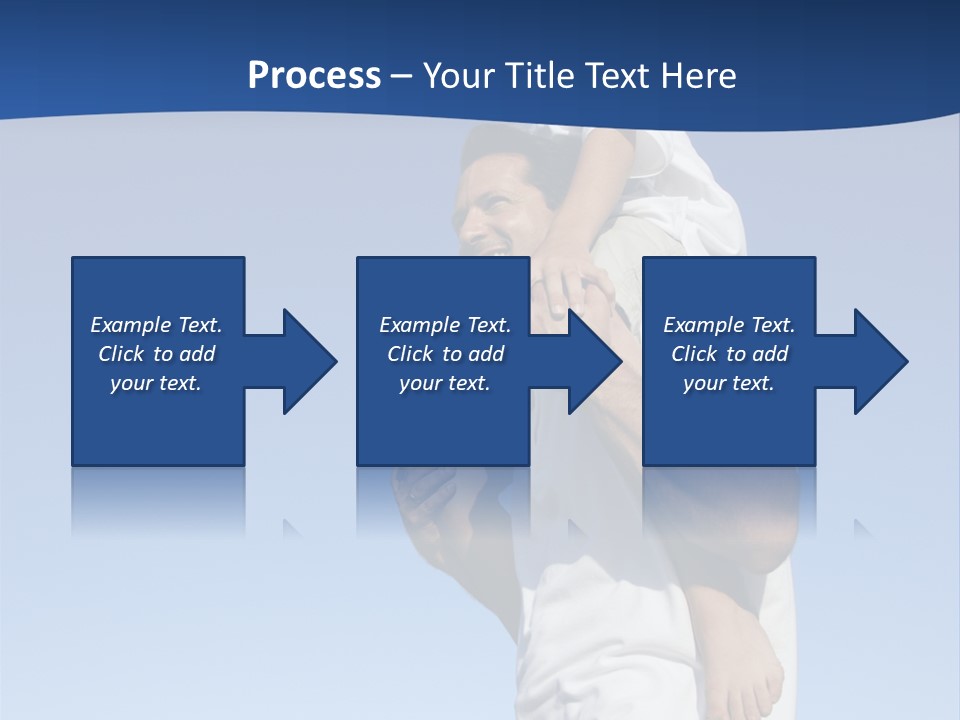 Caucasian Father With Pre-Teen On Shoulders On Beach. PowerPoint Template