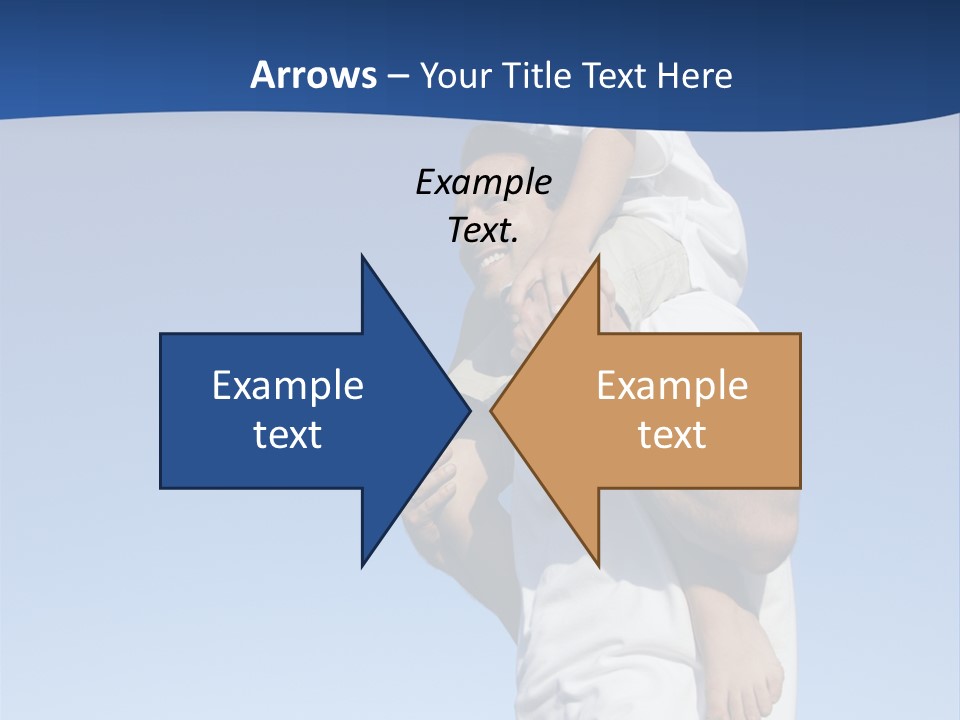 Caucasian Father With Pre-Teen On Shoulders On Beach. PowerPoint Template