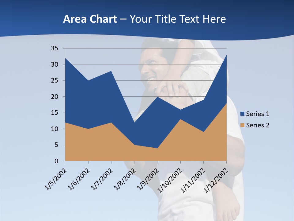 Caucasian Father With Pre-Teen On Shoulders On Beach. PowerPoint Template