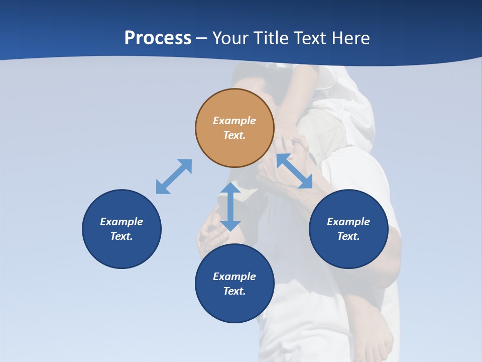 Caucasian Father With Pre-Teen On Shoulders On Beach. PowerPoint Template