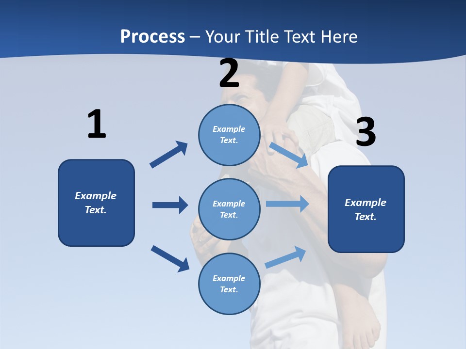 Caucasian Father With Pre-Teen On Shoulders On Beach. PowerPoint Template