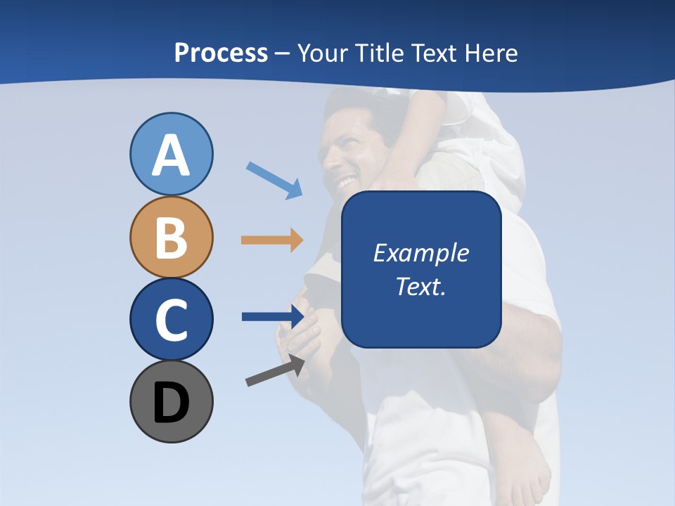 Caucasian Father With Pre-Teen On Shoulders On Beach. PowerPoint Template