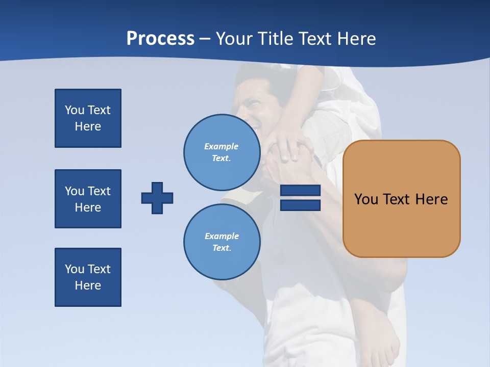 Caucasian Father With Pre-Teen On Shoulders On Beach. PowerPoint Template