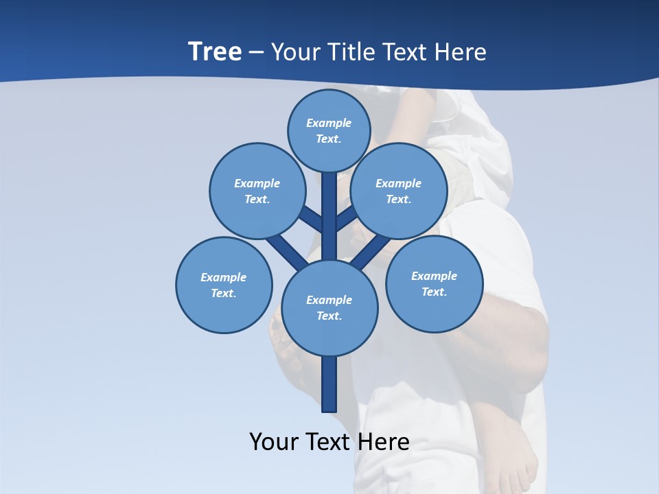 Caucasian Father With Pre-Teen On Shoulders On Beach. PowerPoint Template