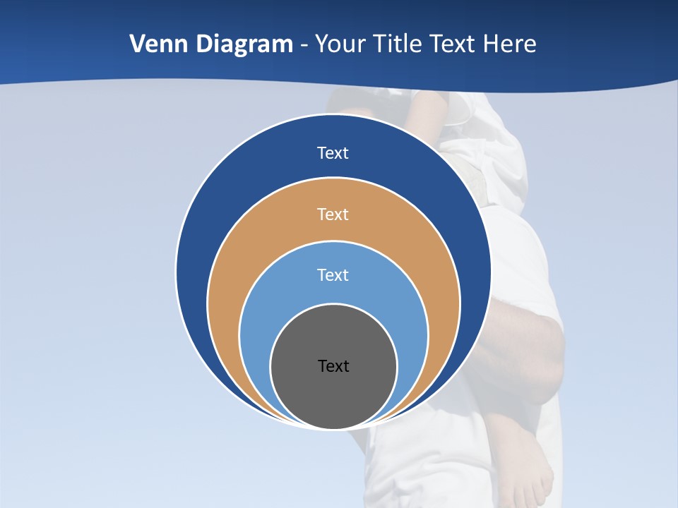 Caucasian Father With Pre-Teen On Shoulders On Beach. PowerPoint Template
