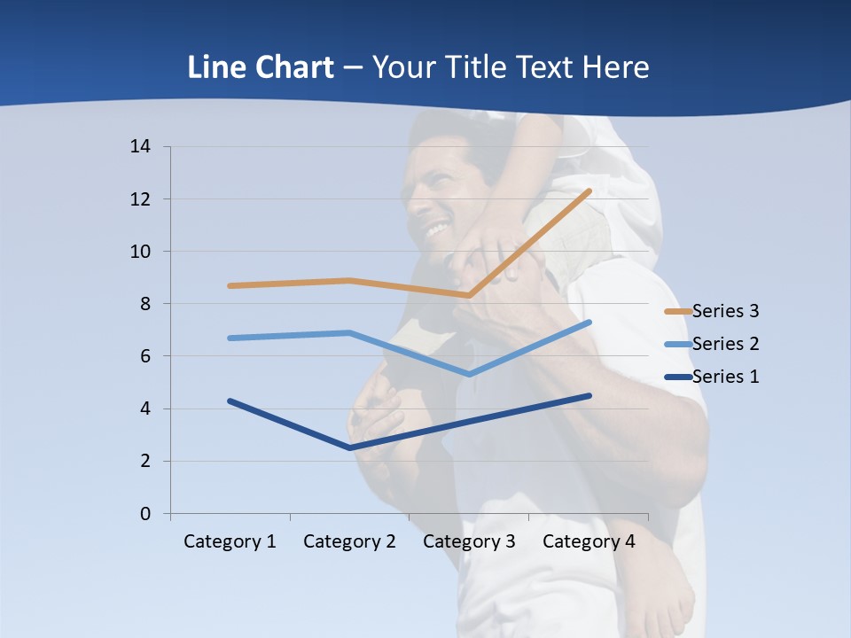 Caucasian Father With Pre-Teen On Shoulders On Beach. PowerPoint Template