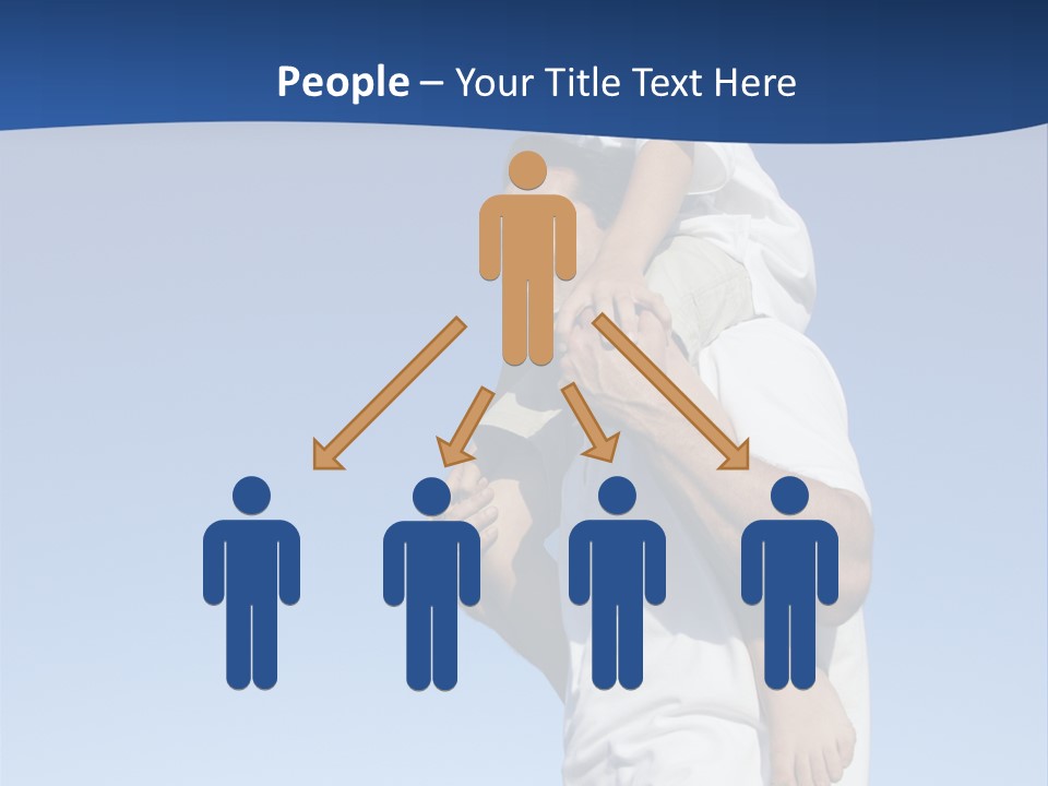 Caucasian Father With Pre-Teen On Shoulders On Beach. PowerPoint Template